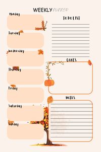 Fall weekly planner #planner #journal #fall