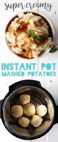 These are seriously the creamiest mashed potatoes EVER, thanks to the instant pot - without any oil, butter, or cream! Totally vegan and healthy. via @karissasvegankitchen