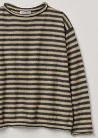 Stripe Alpaca Wool Sweater | Ecru/Charcoal | TOAST