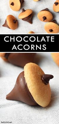 Chocolate Acorns are the cutest Fall or Thanksgiving treat, and with just a couple pantry ingredients they could not be easier to make!