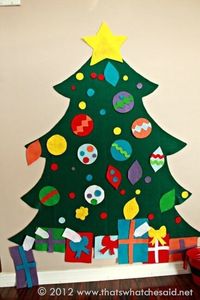 Easiest Felt Christmas Tree. Keep them busy decorating this one one and they won't have any time left to mess with your real one!