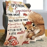 cozy squirrel themed flannel throw blanket inspirational - Temu