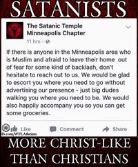 Not all Christians are being trolls, but enough to make the action of the Satanists necessary