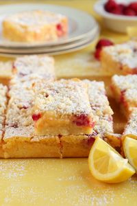 Joy the Baker makes gluten-free lemon bars with fresh raspberries and almond flour.