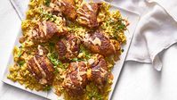 One-Pot Curry Chicken Thighs and Cilantro Rice Recipe