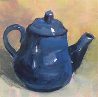 Daily Paintworks - "Blue Teapot" - Original Fine Art for Sale - © Shannon Bauer