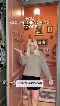 Let’s talk color drenching and what to do with your doors! You don’t want to see the other color when the door is shut and you want the edge of the door to match the room it’s facing when the door is open! Remember it’s just paint. Go have fun and color drench your heart out!