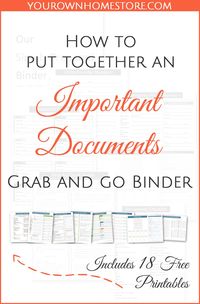 Emergency Binder | Evacuation | Put Together a Complete Important Documents Binder for your family | Organizing Important Documents | Grab and Go Documents