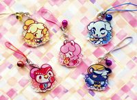 The most charming villagers from the Animal Crossing games are now available as acrylic charms to come along with you while exploring your town! These designs are printed on 2 acrylic, and feature the characters we know and love from our routines and unexpected encounters: Isabelle, KK, Reese, Celeste and Kicks! ♪( ´▽｀)  These charms are sure to make your heart bloom with the floral designs on the background, and are great to hang from your 3DS, 2DS, and any other handheld console of choice! ...