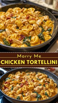 Indulge in the creamy and flavorful Marry Me Chicken Tortellini! This delightful recipe combines tender chicken and cheesy tortellini in a rich sauce that's sure to impress. Perfect for family dinners or romantic nights, it's both easy to make and irresistibly delicious. Save this pin and bring joy to your table with this must-try dish! 🍽️✨