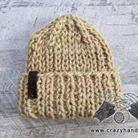 Super Bulky Knit Hat Free Pattern with Double Brim · Crazy Hands