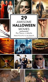 Looking for the best Halloween movies for teens and adults that are good? We've rounded up our top Halloween movies that are great for teens and adults with no rated R movies. We love having a Halloween movie nights during October (with some fun movie marathon nights). Check out our Teen and Adult Halloween Movie list: A Quiet Place, Harry Potter, Beetlejuice, Pirates of the Caribbean, and more. Host a fun movie night party this Halloween - even better if you can do an outdoor movie night!