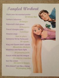 Tangled Workout... Now i can watch my favorite movie and workout at the same time!