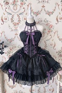 SKU: LIN01341 Fabric: Polyester Cotton Style types: Gothic Lolita Season: Spring, Summer, Autumn, Winter Notice: Any of the accessory is not included. Size(IN) Bust Waist Dress Length XS 28.74-31.89 22.83-25.20 29.92 S 30.31-33.46 24.41-26.77 30.71 M 31.89-35.04 25.98-28.35 31.50 L 33.46-36.61 27.56-29.92 32.28 XL 35.04-38.19 29.13-31.50 33.07 XXL 36.61-39.76 30.71-33.07 33.86