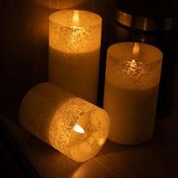 Glass flameless candles with remote control, flameless glass candles made of realistic wax, LED wicks and glass, perfect for holiday home decor. The Party Aisle™ | The Party Aisle™ Glass Flameless Candles w / Remote Beeswax in White | 6" H X 3" W X 3" D | Wayfair