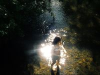 found a small river (water was freezing and the rocks were unbearable to walk on)