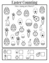 Easter-themed worksheet for counting. $1