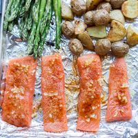 Potato Salmon and Asparagus One Pan Dinner {Clean, Easy & Delicious} - Let the Baking Begin!