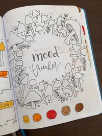 this a mood tracker idea by lalipop.lettering on instagram, mushroom theme 🍄