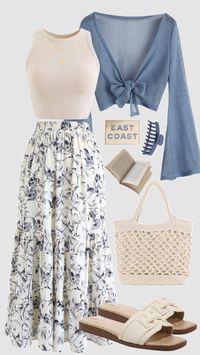 #beach #beachoutfit #coastal #outfitinspo #ootd #coastalgranddaughter #modestfashion #blue #summeroutfit #churchoutfit #summer #modest #vacationoutfits