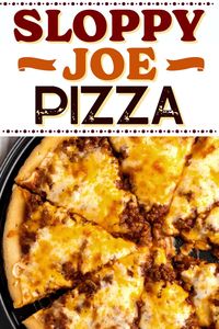 This Sloppy Joe pizza is a great way to make dinner fun and exciting! Two classics come together to make a meal that's cheesy, meaty, and downright delicious!