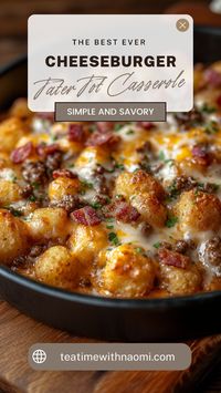 Discover the ultimate comfort food with our Cheeseburger Tater Tot Casserole! This delicious recipe combines juicy ground beef, melted cheese, and crispy tater tots for a mouth-watering meal. Perfect for family dinners or a crowd-pleasing potluck dish. Try it tonight and enjoy a taste of pure indulgence!