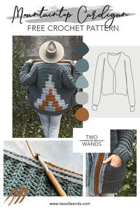 Head to such great heights with the Mountaintop Cardigan. Chunky crochet gives this sweater coat a structured, protective silhouette that’s jazzed up with fun colorwork and pockets.