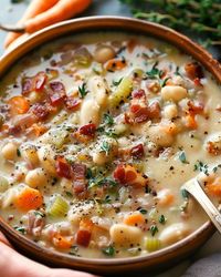 Creamy Bacon and White Bean Soup