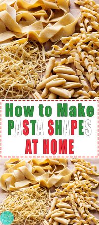 How to Make Pasta Shapes at Home - Easy tutorial. Learn how to make pasta at home without any special tools. Tagliatelle, farfalle, pappardelle, angel hair pasta, fusilli and many more | happyfoodstube.com