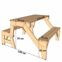🔨 Скамейка-трансформер с чертежами