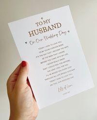 The cutest foil print keepsake groom Can have with it without grooms name at the top Personalised to you