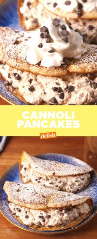 Cannoli lovers, these stuffed pancakes put stuffed French toast to shame. Get the recipe from Delish.com.