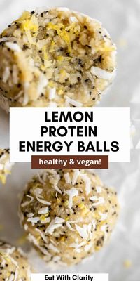 These lemon coconut bliss balls are a healthy and vegan snack that is perfect for meal prep. These energy balls have 5 grams of protein per serving, are vegan, gluten free, naturally sweetened and so healthy.