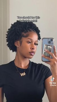 #black #blackgirlhairstyles #hairstyles #shorthair #halfuphalfdown #naturalhair #natural #black girl