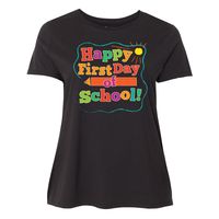 Happy 1st Day Of School Teacher Apparel Women's Plus Size T-Shirt $36.99 #backtoschool #1stDayOfSchool www.personalizedteachershirts.com