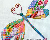 Patchwork Dragonfly Cross Stitch Instant Download PDF Pattern