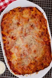 Healthy Baked Ziti with Cottage Cheese