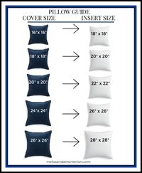 Decorative Pillows Combination with Guidelines and Sizing Guide