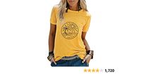 Be Joyful Sunshine T-Shirt Women Beach Coconut Trees Graphic Shirt Spring Vacation Tee Tops at Amazon Women’s Clothing store