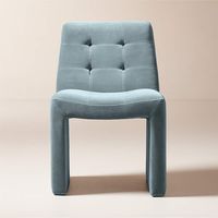 Hank Tufted Light Blue Velvet Dining Chair | CB2