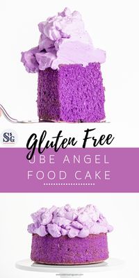 This incredibly fluffy and light angel food cake is flavored, and colored, with ube – or purple yam – and topped with ube whipped cream!