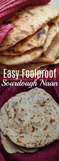 This sourdough naan recipe is so easy its foolproof! Delicious and flavorful naan is right around the corner with this great recipe!   Sourdough Recipe, Sourdough Naan, Naan Recipe, Bread Recipe, Sourdough Bread Recipe,  via @GingeredWhisk