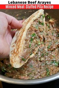 Learn how to make authentic and traditional Lebanese Arayes. Our favourite quick & easy Middle Eastern kofta spiced minced beef stuffed pita sandwiches. The minced meat mixture features garlic, onions, spices, tomato and cilantro. This healthy snack & appetizer recipe is best served as a party finger food from the grill or barbecue. Dip in tahini and serve with fresh lemon slices.