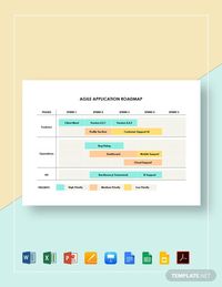 Agile Application Roadmap Template, Instantly Download Agile Application Roadmap Template, Sample & Example in Microsoft Word (DOC), Microsoft Excel (Xls),Microsoft PowerPoint (PPT), Apple Pages, Apple Keynote, Google Docs, Google Sheets, Google Slides, PDF Format. Available in A4 & US Letter Sizes. Quickly Customize. Easily Editable & Printable.