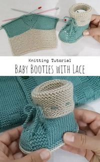 Knit Baby Booties with laces