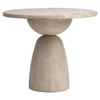 Caleb Rustic Light Brown Reclaimed Pine Wood Round Bistro Dining Table - 36"W