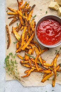 These vegan garlic parmesan fries are the perfect side, appetizer or late night snack! Pairs perfectly with our 10 minute vegan cheese sauce.