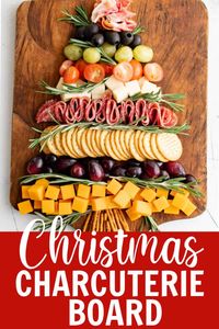 This Christmas Tree Charcuterie Board is an easy and fun appetizer for the holidays. With step by step photo instructions, you can create the perfect snack for all of your festive get-togethers! #christmas #charcuetrieboard #appetizer #partyfood belleofthekitchen.com