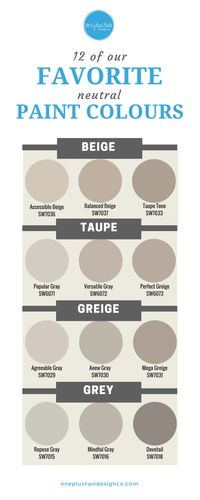 12 Best Neutral Paint Colours for Your Home ~ oneplustwo design co.