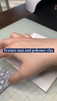 Creating a floral texture on top of polymer clay with a texture mat for polymer clay earrings